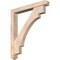 Ekena Millwork Merced Arts and Crafts Smooth Bracket w/ Offset Brace, Douglas Fir, 5 1/2"W x 40"D x 44"H BKT0604X40X44MRC03SDF - alternate 1